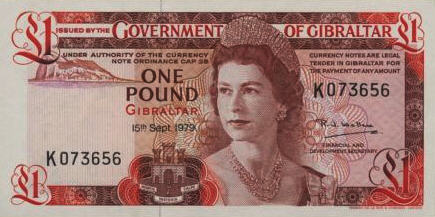 P20b Gibraltar 1pound Year 1979